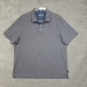 Vineyard Vines Edgartown Polo Golf Shirt Golfcore Fish Print Grey Men's Large